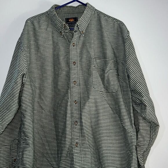 Route 66 Button Up Shirt Men's Size XL Long Sleeve Green Cream Check Cott… - Picture 1 of 10